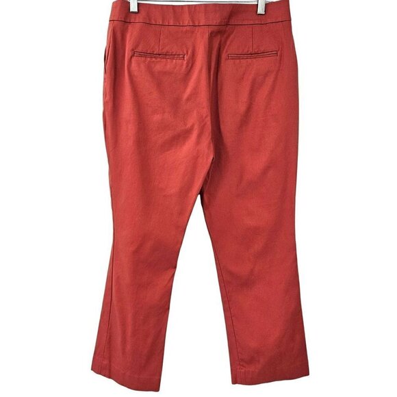 Long Tall Sally Cropped Straight Leg Pants In Brick Women’s Size 10 High Rise - Picture 2 of 11
